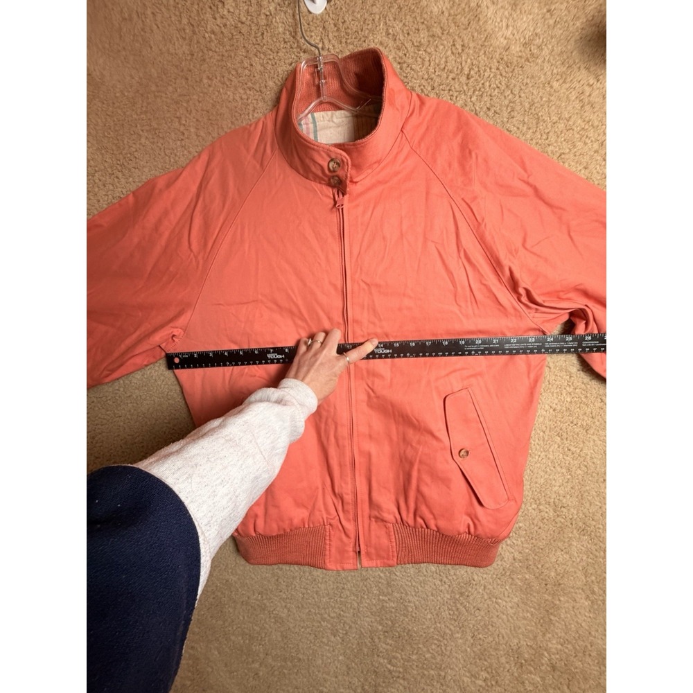Vintage 90s GANT Reversible Harrington Jacket Plaid Coral Pink Mens L Preppy - Picture 14 of 16